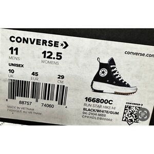 Converse Black/White Canvas Run Star Hike Platform  (men’s 11 women’s 12/5